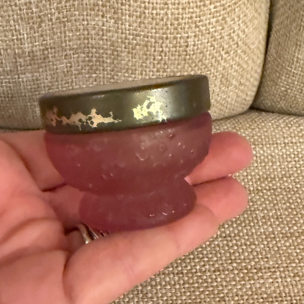 Vintage Purple Glass Jar for gloss or pills